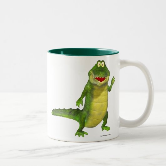 Salty the Crocodile Zweifarbige Tasse (Rechts)