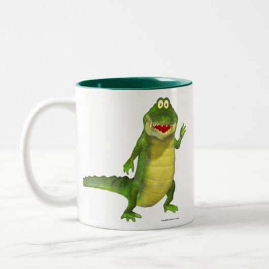 Salty the Crocodile Zweifarbige Tasse (Links)