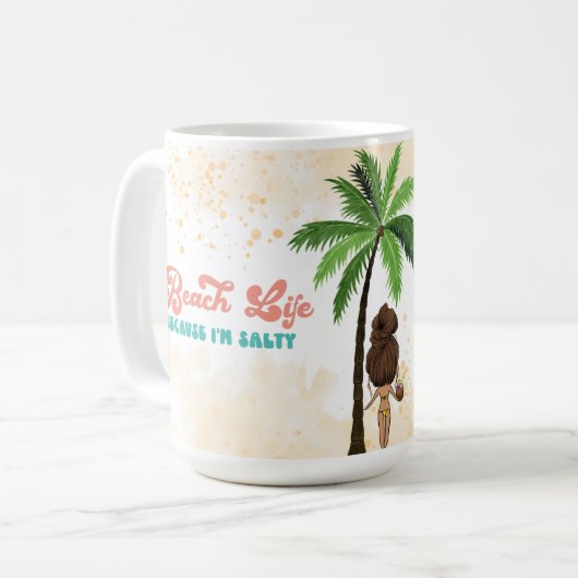 Salty Vibes Beach Life Kaffeetasse (Vorderseite Links)