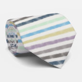 Salty Watercolor Pastel Stripes On Cloud White Krawatte (Gerollt)