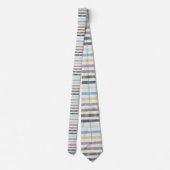Salty Watercolor Pastel Stripes On Cloud White Krawatte (Rückseite)