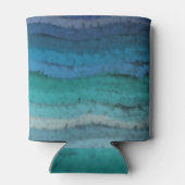 Salty Waves an der Küste auf schwarz Dosenkühler (Rückseite)