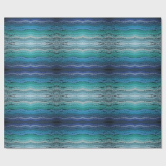 Salty Waves an der Küste auf schwarz Geschenkpapier (Flach)