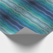 Salty Waves an der Küste auf schwarz Geschenkpapier (Ecke)