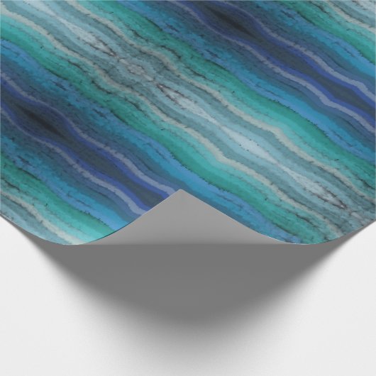 Salty Waves an der Küste auf schwarz Geschenkpapier (Ecke)