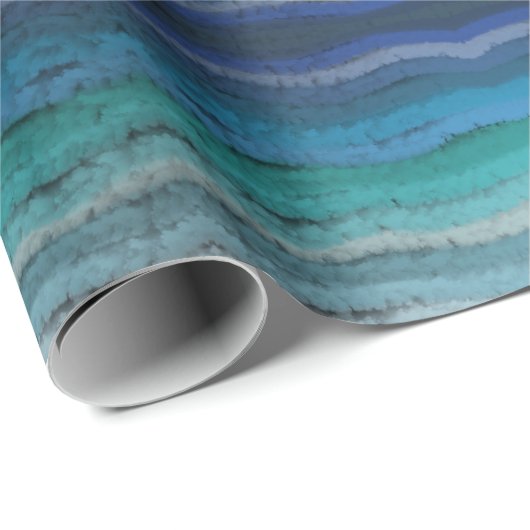 Salty Waves an der Küste auf schwarz Geschenkpapier (Rolleneckpunkt)