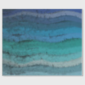 Salty Waves an der Küste auf schwarz Geschenkpapier (Flach)