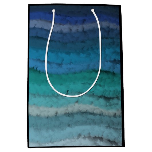 Salty Waves an der Küste auf schwarz Mittlere Geschenktüte (Vorderseite)