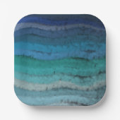 Salty Waves an der Küste auf schwarz Pappteller (Vorderseite)