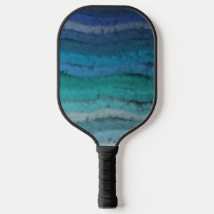 Salty Waves an der Küste auf schwarz Pickleball Schläger