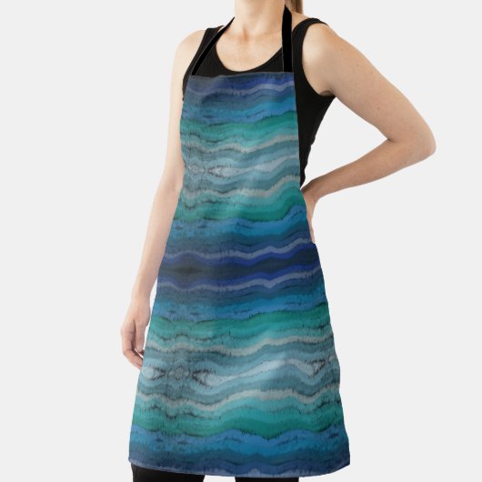 Salty Waves an der Küste auf schwarz Schürze (InSitu)