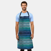 Salty Waves an der Küste auf schwarz Schürze (Getragen)