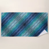 Salty Waves an der Küste auf schwarz Strandtuch (Vorderseite)