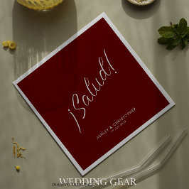 ¡Salud! Crimson Red Minimal jeden Anlass Cocktail Serviette