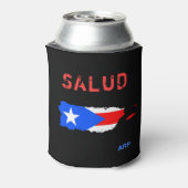 *~* SALUD Grunge Puerto Rico Flag Schwarz Dosenkühler (Kanne Rückseite)