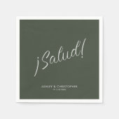 ¡Salud! Moss Green Minimal für jeden Occasion Cock Serviette (Vorderseite)