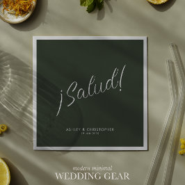 ¡Salud! Moss Green Minimal für jeden Occasion Cock Serviette