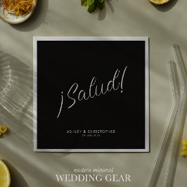 ¡Salud! Rauch Schwarz Minimal jeden Anlass Cocktai Serviette