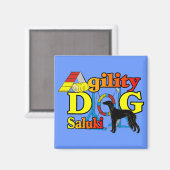 Saluki Agility Geschenke Magnet (Vorderseite/Rückseite)