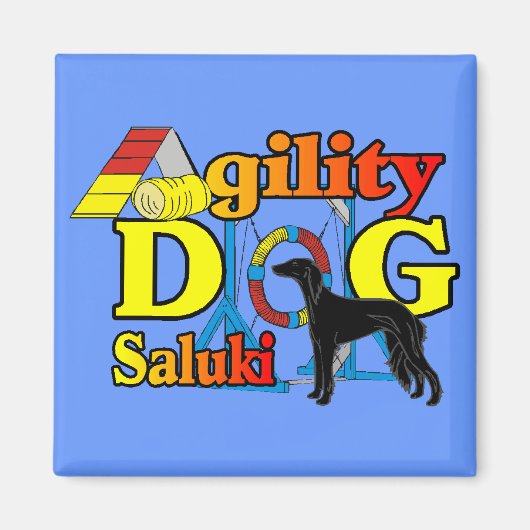 Saluki Agility Geschenke Magnet (Vorne)
