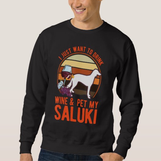 Saluki And Wine Persian Greyhound Saluki Sweatshirt (Vorderseite)