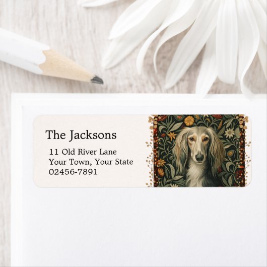 Saluki Arabischer oder Persischer Windhund Vintage (Insitu)