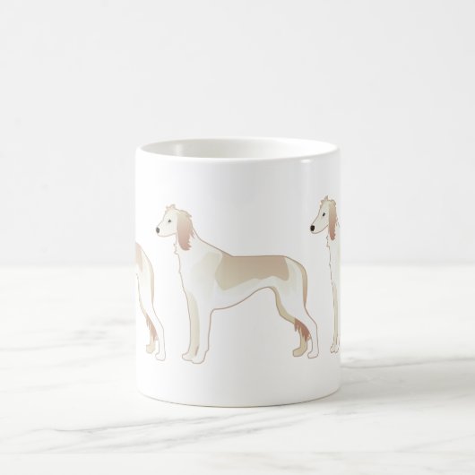 Saluki Basic Hund Rasse Illustration Silhouette Kaffeetasse (Mittel)