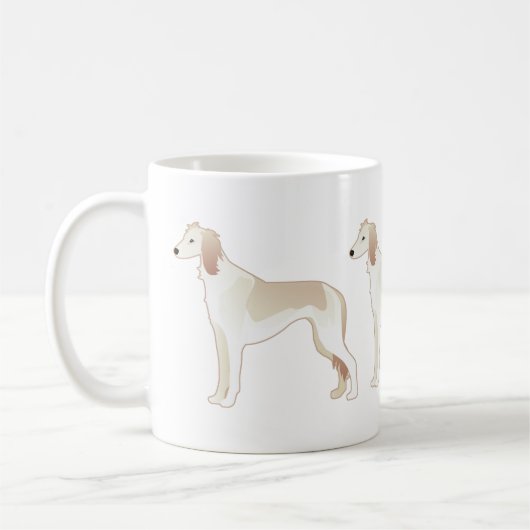 Saluki Basic Hund Rasse Illustration Silhouette Kaffeetasse (Links)