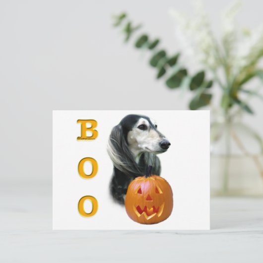 Saluki Boo Postkarte (Stehend Vorderseite)