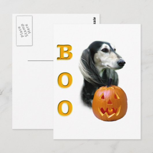 Saluki Boo Postkarte (Vorne/Hinten)