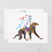 Saluki Carousel Black & Tan Einladung (Vorne/Hinten)