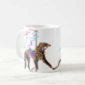 Saluki Carousel Black & Tan Kaffeetasse (Vorderseite Links)