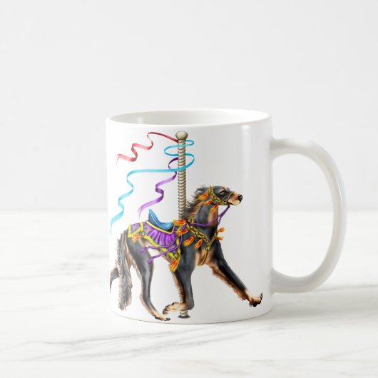 Saluki Carousel Black & Tan Kaffeetasse (Rechts)