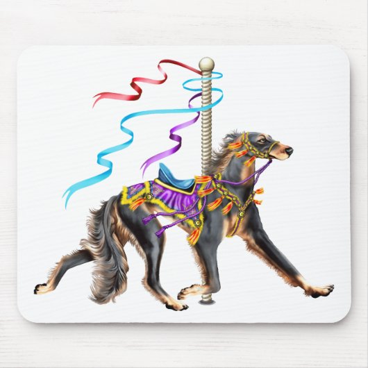 Saluki Carousel Black & Tan Mousepad (Vorne)