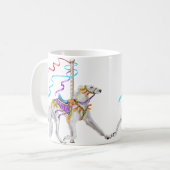 Saluki Carousel White Kaffeetasse (Vorderseite Links)