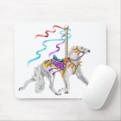 Saluki Carousel White Mousepad (Mit Mouse)