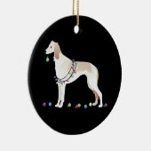 Saluki Christmas Design Keramik Ornament (Rechts)