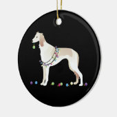 Saluki Christmas Design Keramik Ornament (Links)
