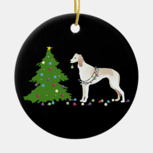 Saluki Christmas Design Keramikornament