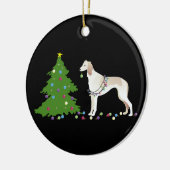 Saluki Christmas Design Keramikornament (Links)