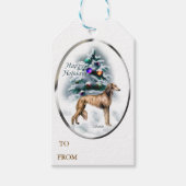 Saluki Christmas Geschenkanhänger (Vorderseite)