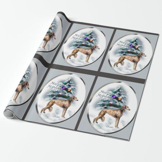 Saluki Christmas Geschenkpapier (Ungerollt)