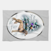 Saluki Christmas Handtuch (Horizontal)