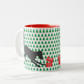 Saluki Christmas Zweifarbige Tasse (Vorderseite Links)