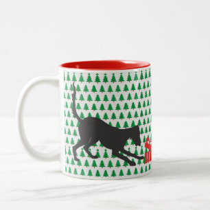 Saluki Christmas Zweifarbige Tasse
