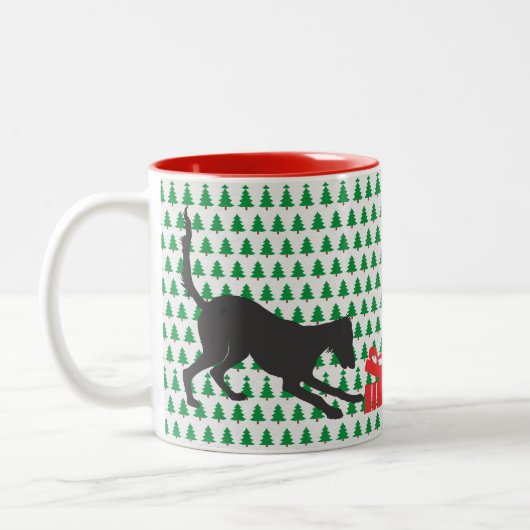 Saluki Christmas Zweifarbige Tasse (Links)