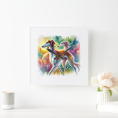 Saluki Dog 090724AREF103 - Watercolor Quadratische Wanduhr (Zuhause)