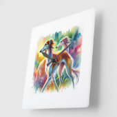 Saluki Dog 090724AREF103 - Watercolor Quadratische Wanduhr (Winkel)