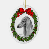 Saluki Dog Art von Glenda S. Harlan Keramik Ornament (Rechts)