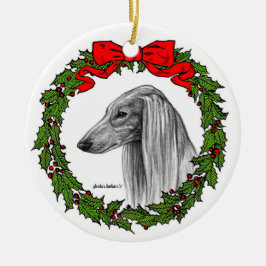 Saluki Dog Art von Glenda S. Harlan Keramik Ornament